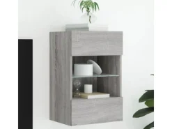 Sale vidaXL TV-Wandschrank mit LED-Leuchten Grau Sonoma 40x30x60,5 cm