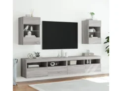Sale vidaXL TV-Wandschrank mit LED-Leuchten Grau Sonoma 40x30x60,5 cm