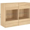 vidaXL TV-Wandschrank mit LED-Leuchten Sonoma-Eiche 78,5x30x60,5 cm