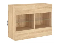vidaXL TV-Wandschrank mit LED-Leuchten Sonoma-Eiche 78,5x30x60,5 cm