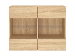 vidaXL TV-Wandschrank mit LED-Leuchten Sonoma-Eiche 78,5x30x60,5 cm