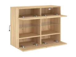 vidaXL TV-Wandschrank mit LED-Leuchten Sonoma-Eiche 78,5x30x60,5 cm