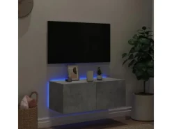 Best vidaXL TV-Wandschrank mit LED-Leuchten Betongrau 80x35x31 cm