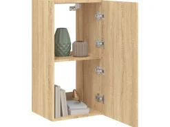 vidaXL TV-Wandschrank mit LED-Leuchten Sonoma-Eiche 40,5x35x80 cm