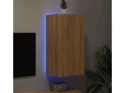 vidaXL TV-Wandschrank mit LED-Leuchten Sonoma-Eiche 40,5x35x80 cm