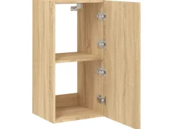 vidaXL TV-Wandschrank mit LED-Leuchten Sonoma-Eiche 40,5x35x80 cm