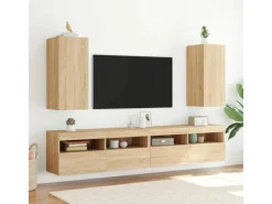 vidaXL TV-Wandschrank mit LED-Leuchten Sonoma-Eiche 30,5x35x70 cm