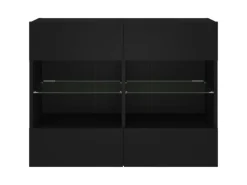 Outlet vidaXL TV-Wandschrank mit LED-Leuchten Schwarz 78,5x30x60,5 cm