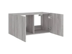 vidaXL TV-Wandschrank mit LED-Leuchten Grau Sonoma 80x35x41 cm