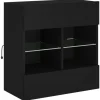 Discount vidaXL TV-Wandschrank mit LED-Leuchten Schwarz 58,5x30x60,5 cm