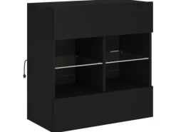 Discount vidaXL TV-Wandschrank mit LED-Leuchten Schwarz 58,5x30x60,5 cm