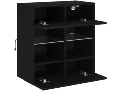 Discount vidaXL TV-Wandschrank mit LED-Leuchten Schwarz 58,5x30x60,5 cm