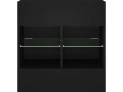 Discount vidaXL TV-Wandschrank mit LED-Leuchten Schwarz 58,5x30x60,5 cm