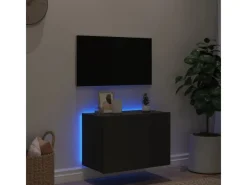 vidaXL TV-Wandschrank mit LED-Leuchten Schwarz 60x35x41 cm