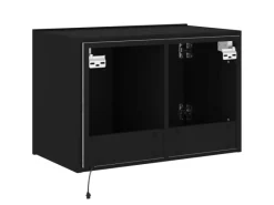 vidaXL TV-Wandschrank mit LED-Leuchten Schwarz 60x35x41 cm