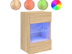 vidaXL TV-Wandschrank mit LED-Leuchten Sonoma-Eiche 40x30x60,5 cm