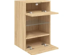 vidaXL TV-Wandschrank mit LED-Leuchten Sonoma-Eiche 40x30x60,5 cm