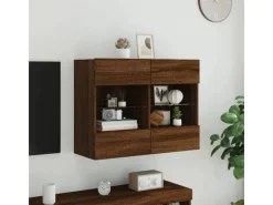 Best vidaXL TV-Wandschrank mit LED-Leuchten Braun Eichen-Optik 2