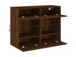 Best vidaXL TV-Wandschrank mit LED-Leuchten Braun Eichen-Optik 2