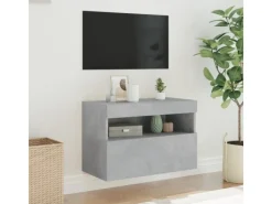 Clearance vidaXL TV-Wandschrank mit LED-Leuchten Betongrau 60x30x40 cm