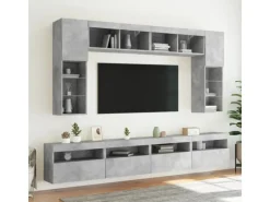 Clearance vidaXL TV-Wandschrank mit LED-Leuchten Betongrau 60x30x40 cm