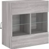 vidaXL TV-Wandschrank mit LED-Leuchten Grau Sonoma 58,5x30x60,5 cm
