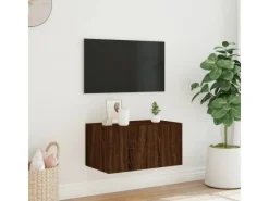 Best vidaXL TV-Wandschrank mit LED-Leuchten Braun Eichen-Optik 60x35x31 cm