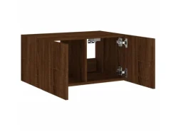 Best vidaXL TV-Wandschrank mit LED-Leuchten Braun Eichen-Optik 60x35x31 cm