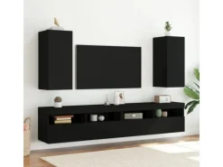 Online vidaXL TV-Wandschrank mit LED-Leuchten Schwarz 30,5x35x70 cm
