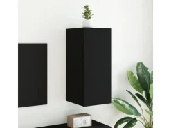 Online vidaXL TV-Wandschrank mit LED-Leuchten Schwarz 30,5x35x70 cm