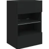 Online vidaXL TV-Wandschrank mit LED-Leuchten Schwarz 40x30x60,5 cm