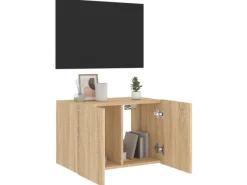 vidaXL TV-Wandschrank mit LED-Leuchten Sonoma-Eiche 60x35x41 cm