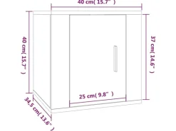 vidaXL TV-Wandschrank Schwarz 40x34,5x40 cm