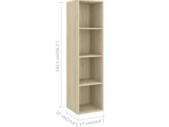 Sale vidaXL TV-Wandschrank Sonoma-Eiche 37x37x142,5 cm Holzwerkstoff