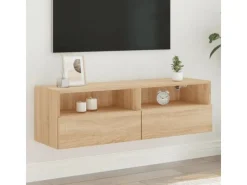 vidaXL TV-Wandschrank Sonoma-Eiche 100x30x30 cm Holzwerkstoff