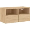 vidaXL TV-Wandschrank Sonoma-Eiche 60x30x30 cm Holzwerkstoff