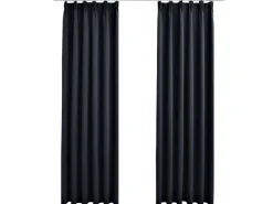 vidaXL Verdunkelungsvorhänge mit Haken 2 Stk Anthrazit 140x175cm