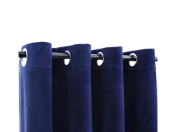 Best vidaXL Verdunkelungsvorhänge mit Ösen 2 Stk Samt Dunkelblau 140x245cm