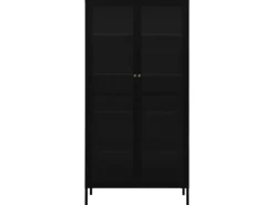 Clearance vidaXL Vitrine Schwarz 90x40x180 cm Stahl und Gehärtetes Glas
