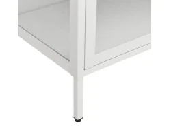 vidaXL Vitrine Weiß 90x40x180 cm Stahl und Gehärtetes Glas