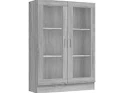 Discount vidaXL Vitrinenschrank Grau Sonoma 82,5x30,5x115 cm Holzwerkstoff