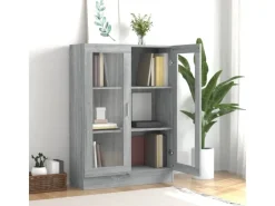 Discount vidaXL Vitrinenschrank Grau Sonoma 82,5x30,5x115 cm Holzwerkstoff