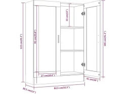 Discount vidaXL Vitrinenschrank Grau Sonoma 82,5x30,5x115 cm Holzwerkstoff
