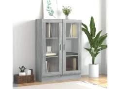 Discount vidaXL Vitrinenschrank Grau Sonoma 82,5x30,5x115 cm Holzwerkstoff