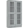 New vidaXL Vitrinenschrank Grau Sonoma 82,5x30,5x150 cm Holzwerkstoff