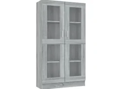 New vidaXL Vitrinenschrank Grau Sonoma 82,5x30,5x150 cm Holzwerkstoff