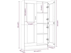 New vidaXL Vitrinenschrank Grau Sonoma 82,5x30,5x150 cm Holzwerkstoff