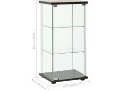 vidaXL Vitrinenschrank Hartglas Schwarz