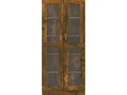 Best vidaXL Vitrinenschrank Räuchereiche 82,5x30,5x185,5 cm Holzwerkstoff