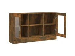 vidaXL Vitrinenschrank Räuchereiche 120x30,5x70 cm Holzwerkstoff 815627